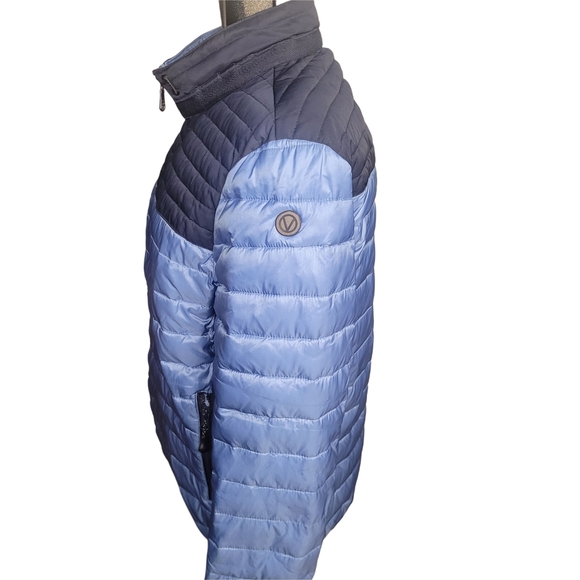Orvieto Men's Blue Two-tone Quilted Light Puffer Jacket L - Picture 4 of 6
